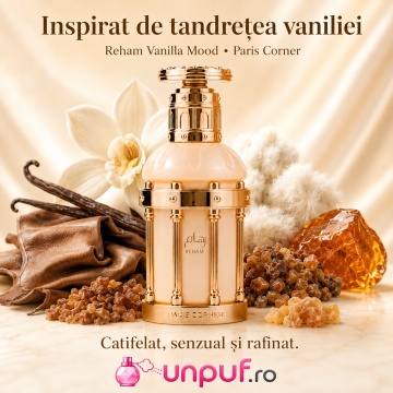 Parfum Arăbesc Reham Vanilla Mood Paris Corner 100 ml, Apă de Parfum Unisex, Damă și Bărbat, Aromă Vanilat Gurmandă, Inspirat Tandrețea Vaniliei - Img 3