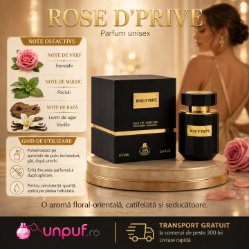 Parfum Arăbesc Rose D’ Prive Fragrance World 100 ml, Apă de Parfum Damă, Aromă Floral Trandafir Ambrată cu Litchi, Bergamotă, Trandafir, Bujor, Condimente Moi, Iasomie, Patchouli, Ambră, Mosc și Vanilie - Img 9