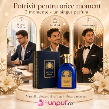 Parfum Arăbesc Satwa Ard Al Zaafaran 100 ml, Apă de Parfum Unisex, Damă, Bărbat, Aromă Oriental Ambrată, Lemnoasă și Elegantă, Inspirat A Date With Oud - Img 6