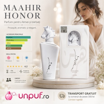Parfum Arabesc Unisex Maahir Honor Lattafa, Eau de Parfum 100 ml, Damă și Bărbat, Aromatic Fresh Citrice, Lămâie, Mentă - Img 10