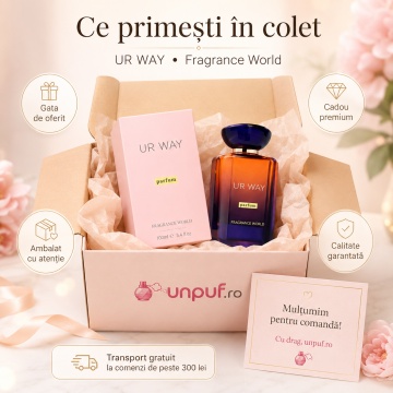 Parfum Arăbesc UR Way Parfum Fragrance World 100 ml, Apă de Parfum Damă, Aromă Floral Alb Vanilată cu Bergamotă, Floare de Portocal, Iasomie Indiană, Tuberoză, Cedru, Mosc Alb și Vanilie - Img 4