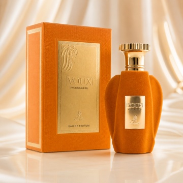 Parfum Arăbesc Voux Patisserie Emir 100 ml, Apă de Parfum Unisex, Damă, Bărbat, Aromă Oriental Vanilată, Gurmandă, cu Migdale, Lapte, Șofran și Vanilie