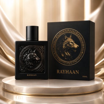 Parfum Arăbesc Wolf Rayhaan EDP 100 ml Unisex, Inspirat The Most Wanted Intense, Aromă Lemnos Aromatică cu Cardamom, Citrice, Piper, Vetiver, Lavandă, Note Uscate, Ambră, Cedru și Mosc