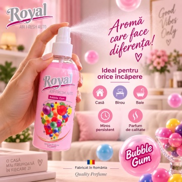 Parfum Auto Concentrat Bubble Gum, Parfum Ambiental pentru Interior Auto si Casa, Aromă Dulce de Gumă de Mestecat, 100 ml - Img 3