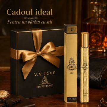 Parfum Bărbați Hombre de Oro 35 ml V.V. Love, Apă de Toaletă, Inspirat de 1 Million Rabanne, Aromă Cald Condimentată cu Mandarină Sângerie, Grapefruit, Mentă, Scorțișoară, Ambră, Piele și Paciuli - Img 6