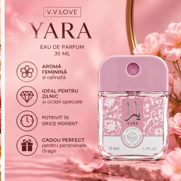 Parfum Dama V.V.Love Yara, Eau de Parfum EDP, 35 ml, Aroma Feminina, Dulce Flacon Roz, pentru Zi si Seara - Img 3
