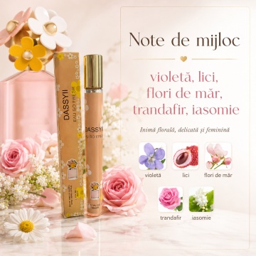 Parfum Dassyii Eau So Fresh 35 ml, Apă de Parfum Damă, Aromă Floral Fructată Fresh și Luminoasă, Format Compact, Note Verzi, Zmeură, Pară, Grapefruit, Violetă, Lici, Flori de Măr, Trandafir, Iasomie, Mosc și Cedru - Img 4