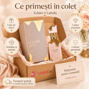 Parfum Eclaire Lattafa 100 ml, Apă de Parfum Damă, aromă dulce gurmandă cu caramel, lapte, miere, vanilie și pralină - Img 5