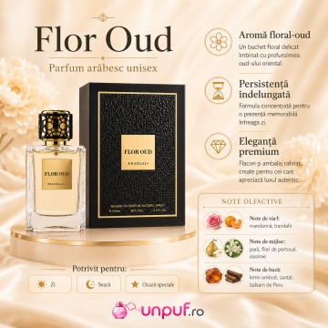 Parfum Flor Oud Eau de Parfum 100ml, tip arăbesc, Unisex, Damă, Bărbat - Img 3