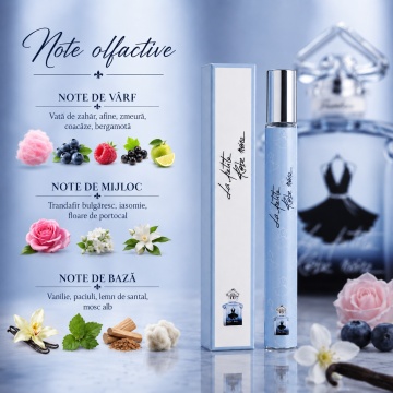 Parfum La Petite Robe Noire 35 ml, Apă de Parfum Damă, Aromă Dulce Fructată Florală, Format Compact, Note de Vată de Zahăr, Afine, Zmeură, Coacăze, Bergamotă, Trandafir, Iasomie, Vanilie și Mosc Alb - Img 2