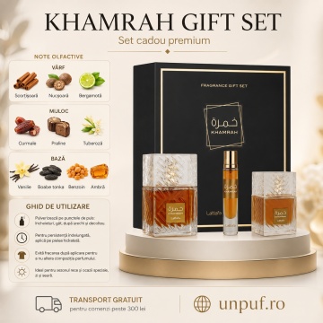 Parfum Lattafa Khamrah Giftset ,arăbesc , Bărbat, Damă, Unisex - Img 9