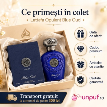 Parfum Lattafa Opulent Blue Oud 100 ml, Eau de Parfum unisex, aromă oriental lemnoasă cu oud - Img 4