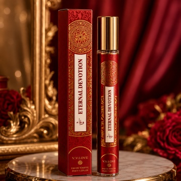 Parfum Unisex Arăbesc Eternal Devotion 35 ml V.V. Love, Inspirat de Philos Rosso Maison Alhambra, Aromă Fructată și Ambrată cu Zmeură, Lămâie Siciliană, Iasomie, Trandafir, Ambră, Vanilie și Mosc