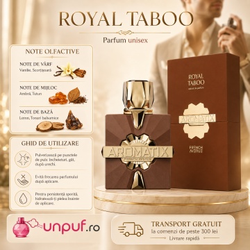 Parfum Unisex Arăbesc French Avenue Royal Taboo Aromatix 100 ml, Extract de Parfum, Inspirat de Centaurus Creed, Aromă Oriental Ambrată cu Citrice, Condimente, Șofran, Vanilie, Scorțișoară, Ambră, Tutun, Rășini, Mosc, Lemn de Cedru și Tonuri Balsamice - Img 8