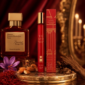 Parfum Unisex Chandelier Rouge 35 ml V.V. Love, Inspirat de Baccarat Rouge 540 Extrait de Parfum, Aromă Intensă cu Șofran, Migdale Amare, Iasomie, Cedru și Mosc - Img 2