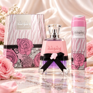 Parfum Washwashah Lattafa 100 ml, Apă De Parfum + 50 ml Deodorant Spray, Damă