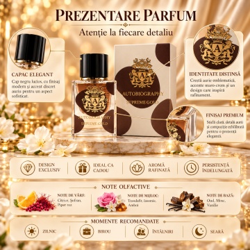 Paris Corner Autobiography Supreme Gold – Parfum EDP 65 ml, unisex - Img 3
