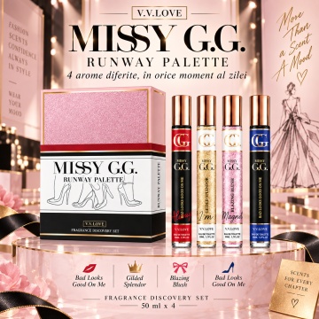 Set 4 Parfumuri Missy GG V.V. Love 35 ml, Golden Horizon, Guardian's Pledge, Eternal Rose, Crimson Bloom, set cadou, pentru Femei - Img 2
