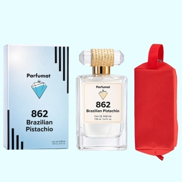 Set Apa de parfum Parfumat 862 Brazilian Pistachio, Unisex 100ml, 100 ml si Gentuta cosmetice