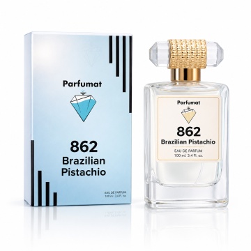 Set Apa de parfum Parfumat 862 Brazilian Pistachio, Unisex 100ml, 100 ml si Gentuta cosmetice - Img 3