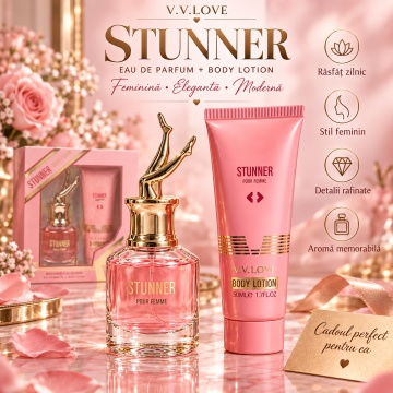 Set Cadou Femei V.V.Love Stunner Pour Femme, Eau de Parfum 30 ml + Body Lotion 50 ml - Img 6
