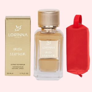 Set Extract de Parfum Lorinna Paris Parfum Irish Leather, 50 ml, Unisex Damă Bărbat si Gentuță Parfumuri