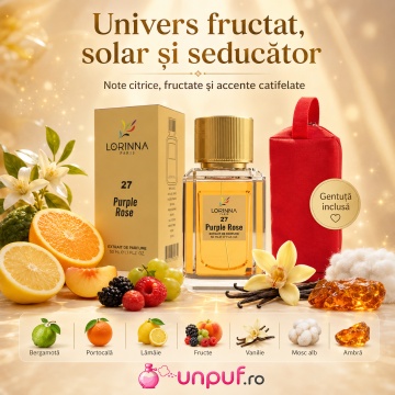 Set Extract de Parfum Lorinna Paris Parfum Purple Rose, 50 ml, Unisex Damă Bărbat si Gentuță Parfumuri - Img 3