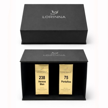 Set parfum Lorinna Paris Portofino & Hereos Men, 2 x 50 ml, Cutie cadouri parfum premium
