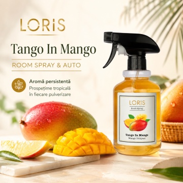 Spray Odorizant de Cameră, Hol și Auto Loris Parfum Tango in Mango, Room Spray 500 ml, Aromă Tropicală de Mango - Img 2
