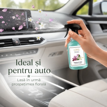 Spray Odorizant Loris Pafum Jasmine & Lilac, 500 ml, pentru Cameră, Hol, Baie și Auto, Aromă Florală de Iasomie și Liliac - Img 6