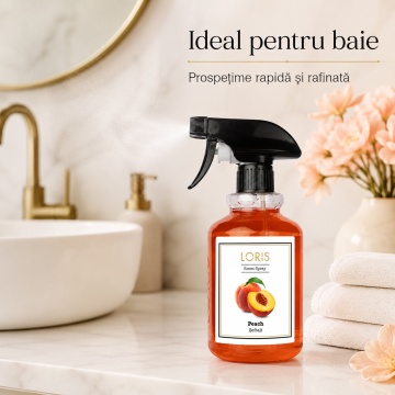 Spray Odorizant Loris Pafum Peach, 500 ml, pentru Cameră, Hol, Baie și Auto, Aromă de Piersică - Img 4