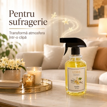 Spray Odorizant Loris Pafum Vanilla, 500 ml, pentru Cameră, Hol, Baie și Auto, Aromă de Vanilie - Img 5