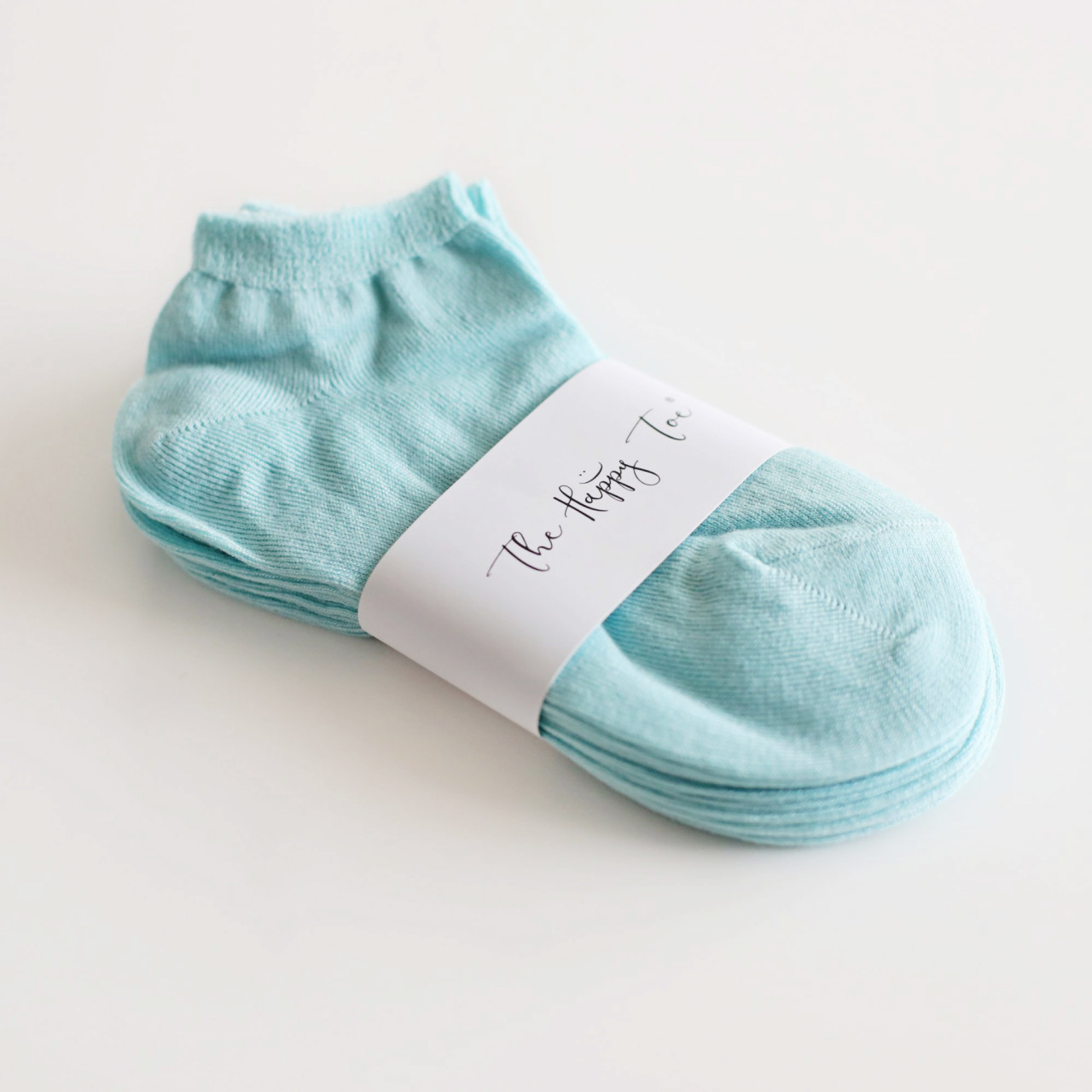 Set 5 perechi Sosete scurte albastru deschis extra fine din bambus