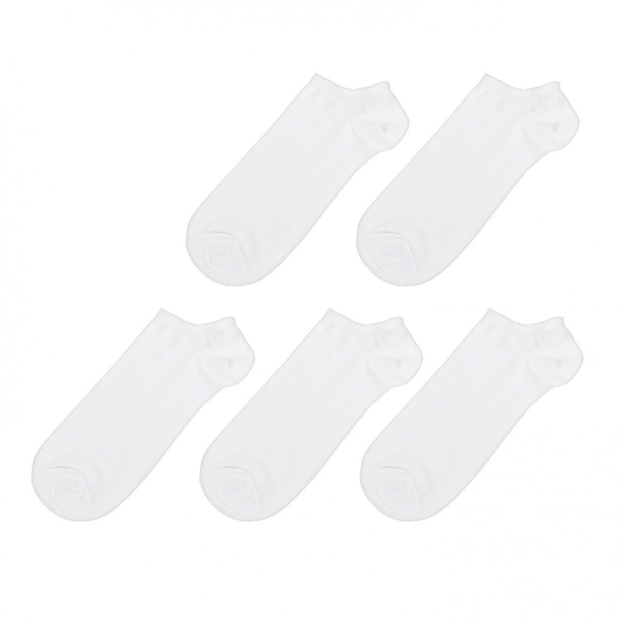 Set 5 perechi Șosete foarte scurte tip tălpici albe din bumbac