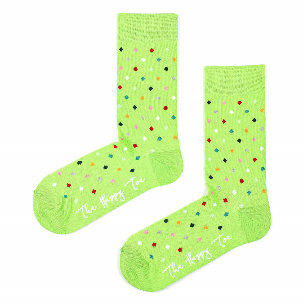 Șosete vesele cu model Small Dots - Bright Green