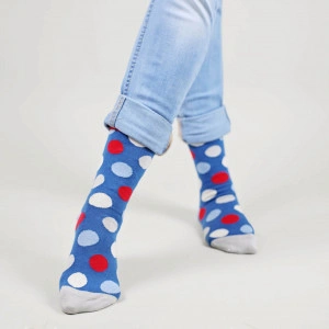Șosete vesele cu model Huge Dots - Blue - Img 3