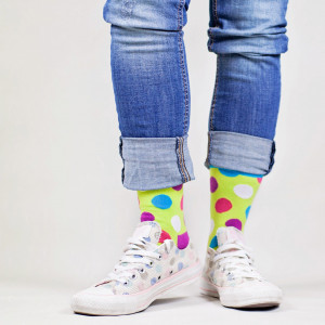 Șosete vesele cu model Huge Dots - Neon