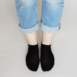 Set 5 perechi Sosete foarte scurte negre tip talpici cu tricot respirabil
