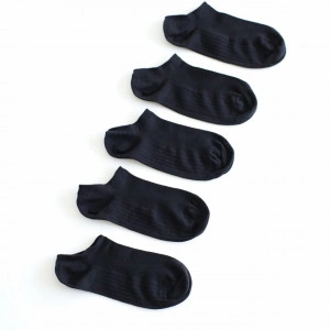 Set 5 perechi Sosete foarte scurte negre tip talpici cu tricot respirabil - Img 5