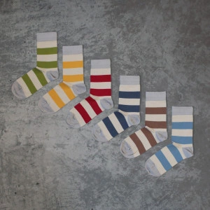 Set 6 perechi Șosete cu dungi multicolor
