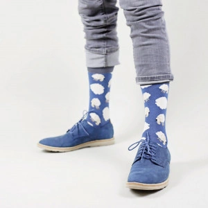 Șosete vesele cu model Flying Rams - Dark Blue - Img 2