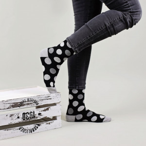 Șosete vesele cu model Huge Dots - Black & White