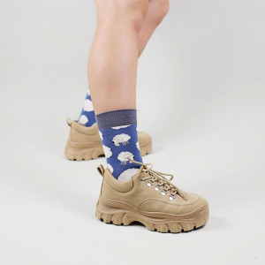 Șosete vesele cu model Flying Rams - Dark Blue