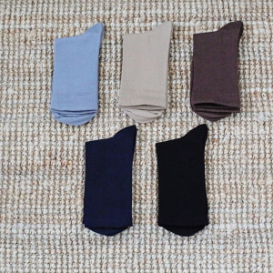 Set 5 perechi Șosete multicolor fără elastic din bumbac pieptănat
