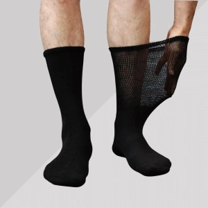 Set 5 perechi Șosete negre cu carâmb și manșetă foarte extensibile