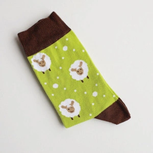 Șosete vesele cu model Fluffy Sheep - Green
