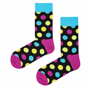 Șosete vesele cu model Huge Dots - Black