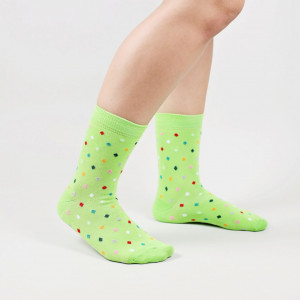 Șosete vesele cu model Small Dots - Bright Green