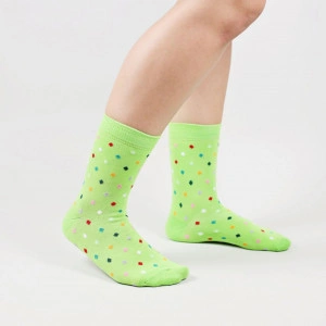Șosete vesele cu model Small Dots - Bright Green - Img 5