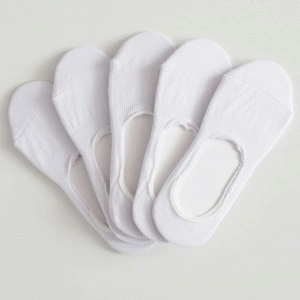 Set 5 perechi Șosete invizibile tip balerini albe din bumbac, Colecția Basic - Img 3